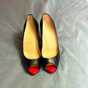 Black peep toe Louboutins